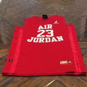 Red and white Michael Jordan tank top/jersey